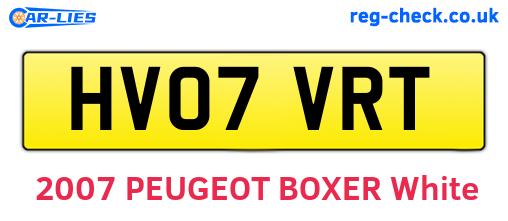HV07VRT are the vehicle registration plates.