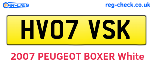 HV07VSK are the vehicle registration plates.