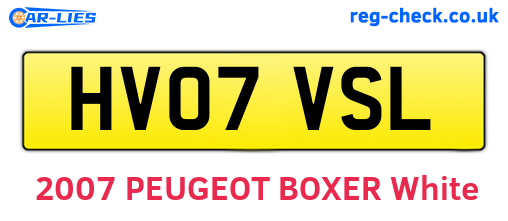HV07VSL are the vehicle registration plates.