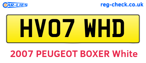 HV07WHD are the vehicle registration plates.