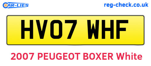 HV07WHF are the vehicle registration plates.