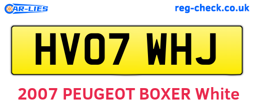 HV07WHJ are the vehicle registration plates.