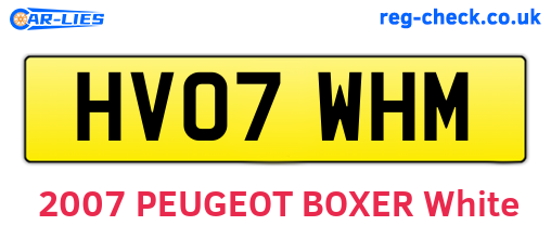 HV07WHM are the vehicle registration plates.
