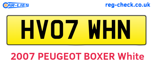 HV07WHN are the vehicle registration plates.