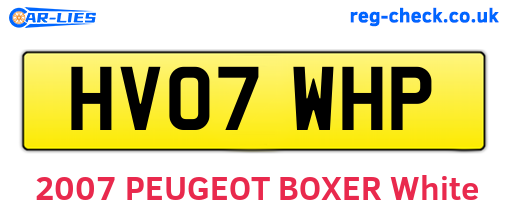 HV07WHP are the vehicle registration plates.