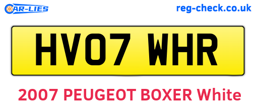 HV07WHR are the vehicle registration plates.