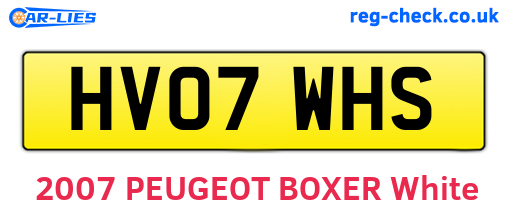 HV07WHS are the vehicle registration plates.