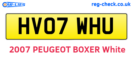 HV07WHU are the vehicle registration plates.