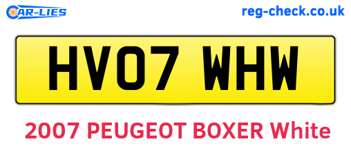 HV07WHW are the vehicle registration plates.