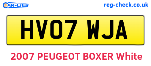HV07WJA are the vehicle registration plates.