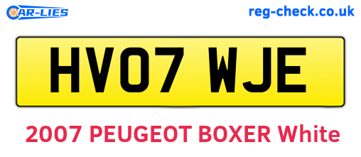 HV07WJE are the vehicle registration plates.