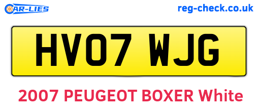 HV07WJG are the vehicle registration plates.