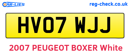 HV07WJJ are the vehicle registration plates.