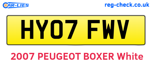 HY07FWV are the vehicle registration plates.