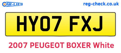 HY07FXJ are the vehicle registration plates.