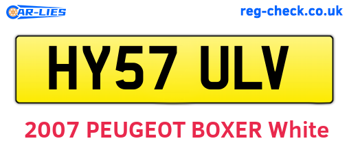 HY57ULV are the vehicle registration plates.