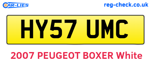 HY57UMC are the vehicle registration plates.