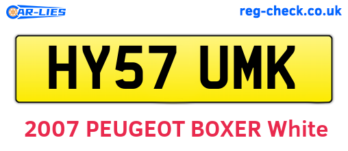 HY57UMK are the vehicle registration plates.