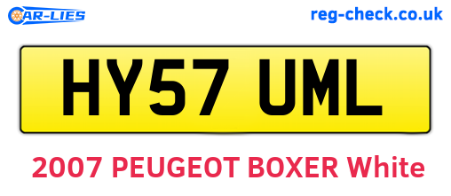 HY57UML are the vehicle registration plates.