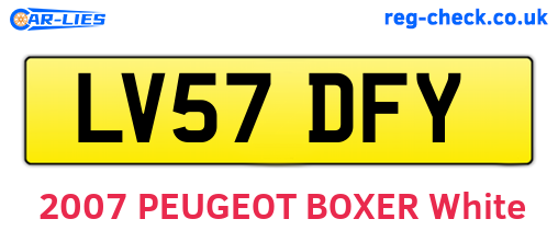 LV57DFY are the vehicle registration plates.
