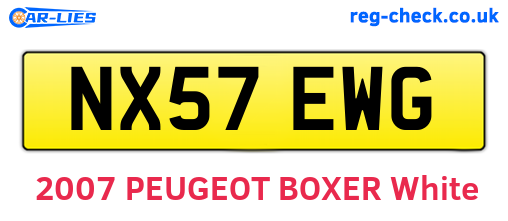 NX57EWG are the vehicle registration plates.