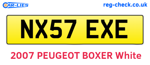 NX57EXE are the vehicle registration plates.