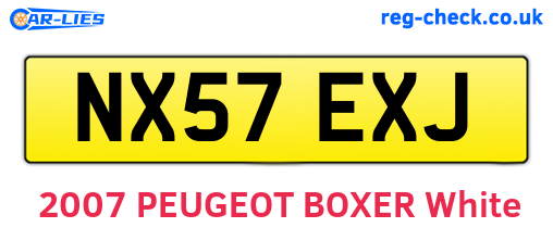 NX57EXJ are the vehicle registration plates.