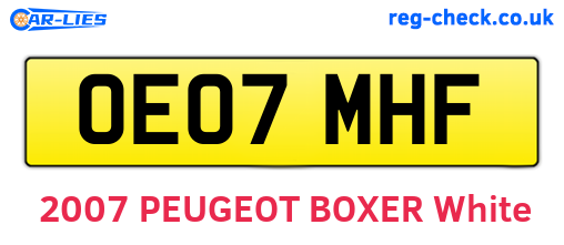 OE07MHF are the vehicle registration plates.