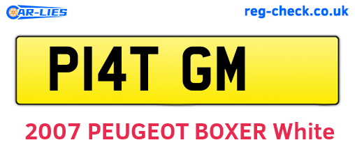 P14TGM are the vehicle registration plates.