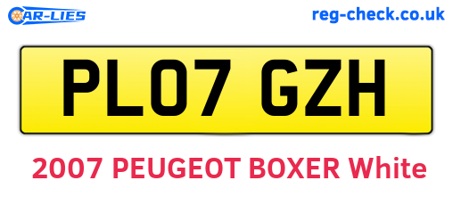 PL07GZH are the vehicle registration plates.