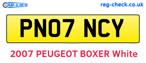 PN07NCY are the vehicle registration plates.
