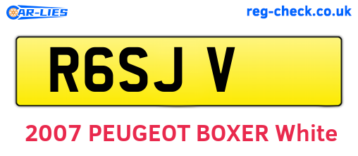 R6SJV are the vehicle registration plates.