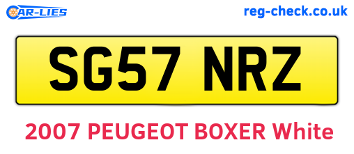 SG57NRZ are the vehicle registration plates.