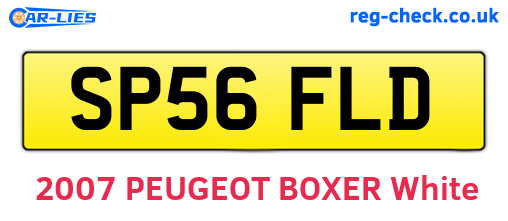 SP56FLD are the vehicle registration plates.