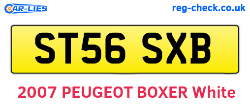 ST56SXB are the vehicle registration plates.