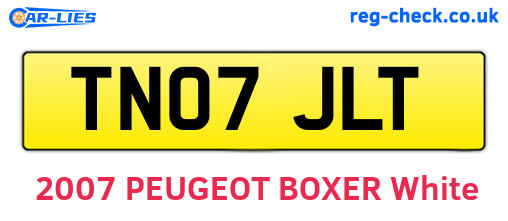 TN07JLT are the vehicle registration plates.