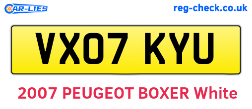 VX07KYU are the vehicle registration plates.