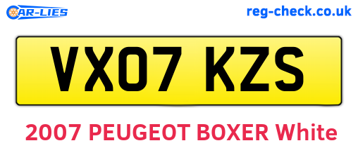 VX07KZS are the vehicle registration plates.