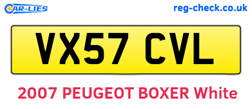 VX57CVL are the vehicle registration plates.