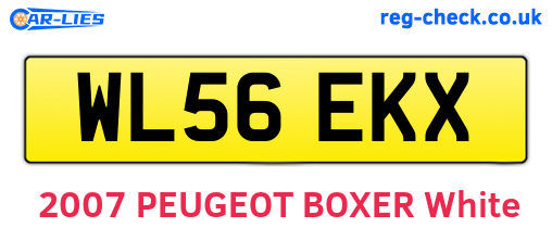 WL56EKX are the vehicle registration plates.