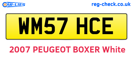WM57HCE are the vehicle registration plates.