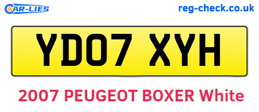 YD07XYH are the vehicle registration plates.