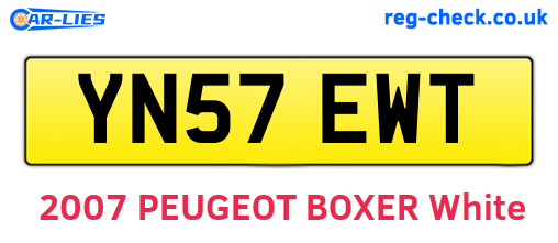 YN57EWT are the vehicle registration plates.