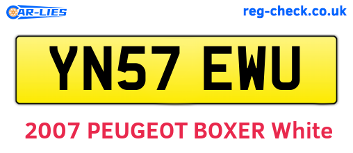 YN57EWU are the vehicle registration plates.