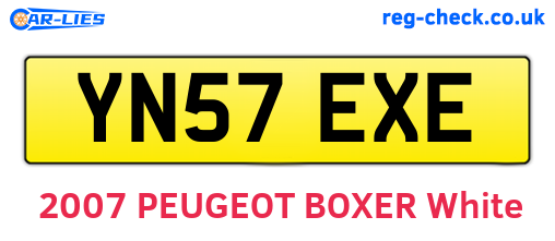 YN57EXE are the vehicle registration plates.
