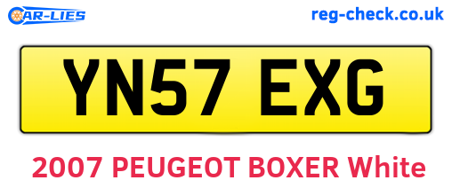 YN57EXG are the vehicle registration plates.
