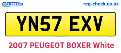 YN57EXV are the vehicle registration plates.