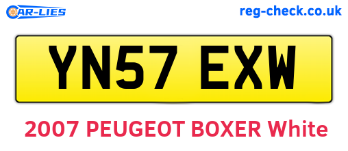 YN57EXW are the vehicle registration plates.