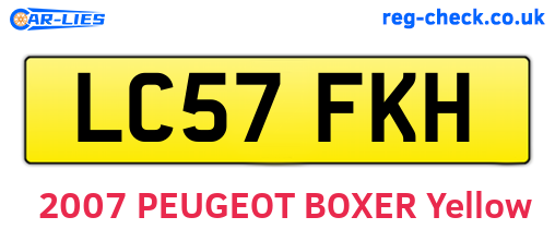 LC57FKH are the vehicle registration plates.
