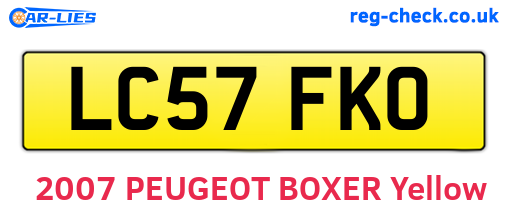 LC57FKO are the vehicle registration plates.